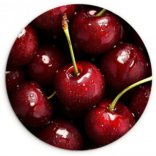 Tableau rond - Rouge - Fruits - Cerise
