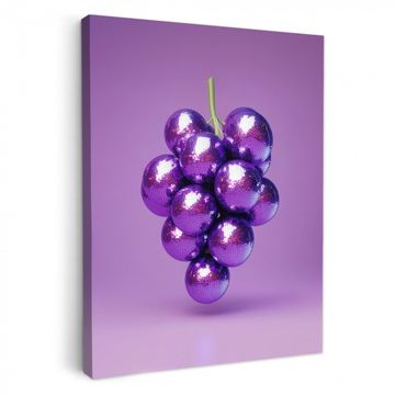 Tableau sur toile - Raisin - Disco - Paillettes - Violet