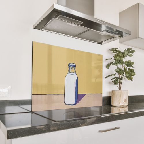Fond de hotte - Verres - Bouteille - Illustration - Lait