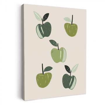 Tableau sur toile - Pommes - Vertes - Illustration - Feuilles