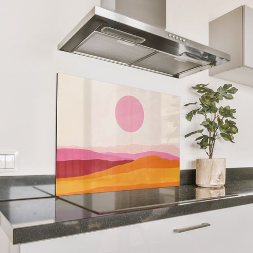 Fond de hotte - Collines - Orange - Soleil - Abstrait