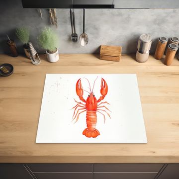 Protection plaque induction - Homard - Aquarelle - Orange