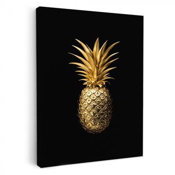 Tableau sur toile - Ananas - Noir - Or - Luxe