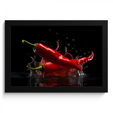 Cadre Photo - Poivre - Rouge - Noir - Eau - Légumes