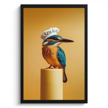 Cadre Photo - Martin-pêcheur - Colonne - Toque - Oiseau