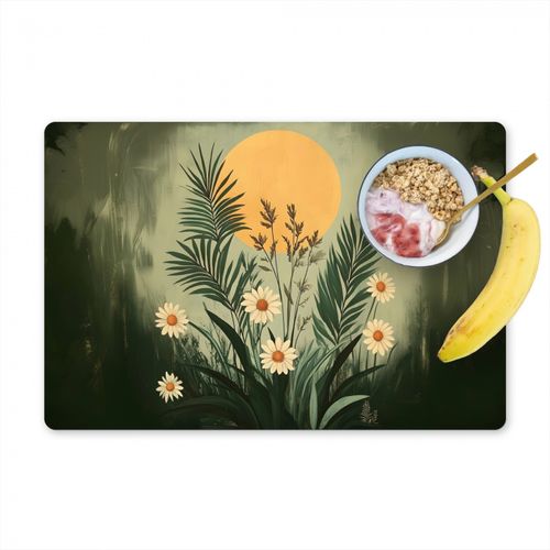 Sets de table - Fleurs - Feuilles - Soleil - Vert