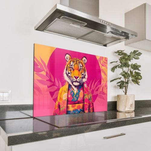 Fond de hotte - Tigre - Kimono - Plantes - Rose