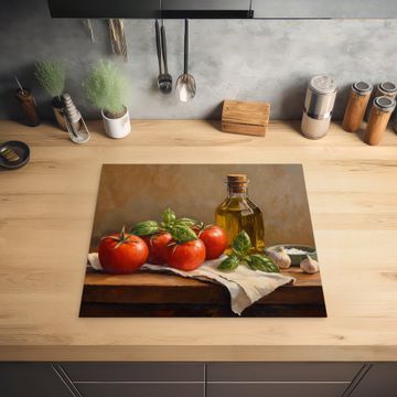 Protection plaque induction - Tomates - Huile d'olive - Nature morte