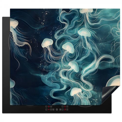 Protection plaque induction - Méduse - Mer - Blanc - Vagues