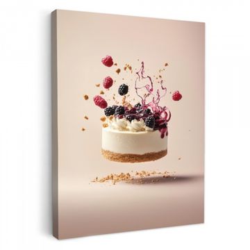 Tableau sur toile - Cheesecake - Alimentation - Rose - Gâteau
