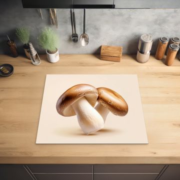 Protection plaque induction - Champignons - Doux - Beige