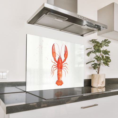 Fond de hotte - Homard - Aquarelle - Orange