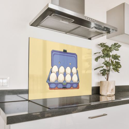 Fond de hotte - Oeufs - Boîte - Minimaliste - Bleu