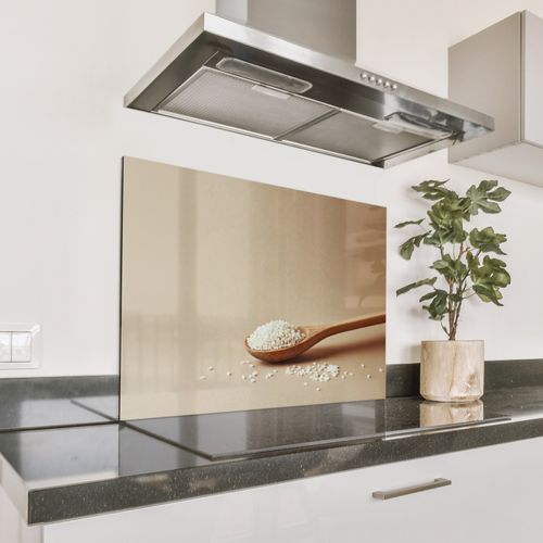 Fond de hotte - Cuillère - Riz - Bois - Beige