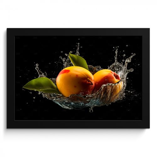 Cadre Photo - Mangue - Fruit - Eau - Noir - Feuille