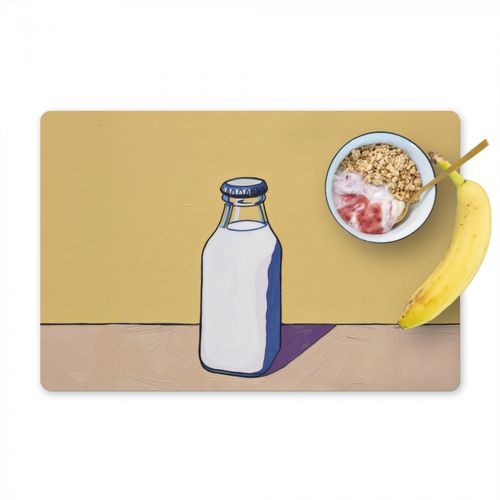 Sets de table - Verres - Bouteille - Illustration - Lait