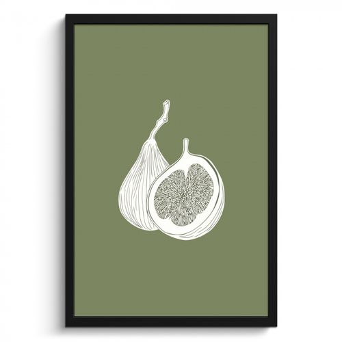 Cadre Photo - Figues - Minimaliste - Dessiné - Vert mousse
