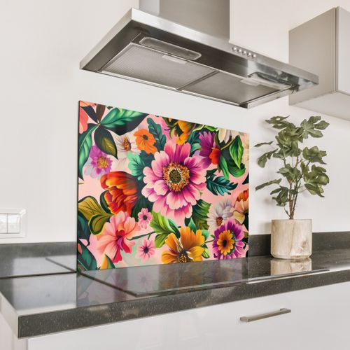 Fond de hotte - Fleurs - colorées - roses