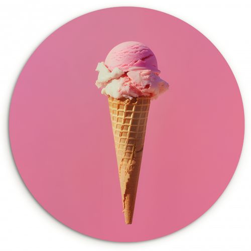Tableau rond - Horn - Cuillère à glace - Rose