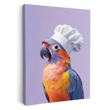 Tableau sur toile - Perroquet - Toque - Violet - Mignon