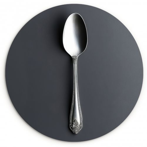 Tableau rond - Argent - Métal - Cuillère