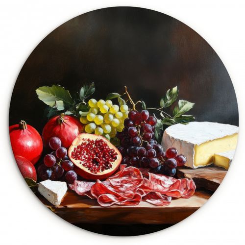 Tableau rond - Buvette - Nature morte - Vintage