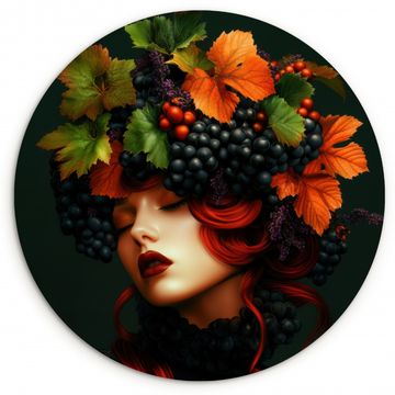 Femme - Rouge - Vert - Raisins