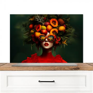 Fond de hotte - Femme - Fruits - Papaye - Ananas