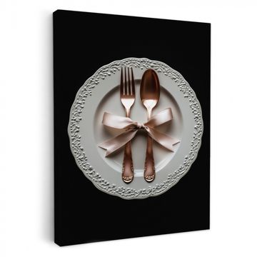 Tableau sur toile - Rose - Bow - Couverts