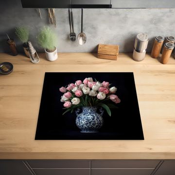 Protection plaque induction - Fleurs - Rose - Tulipes - Vase