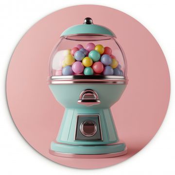 Tableau rond - Chewing-gum - Rétro - Bonbons - Rose