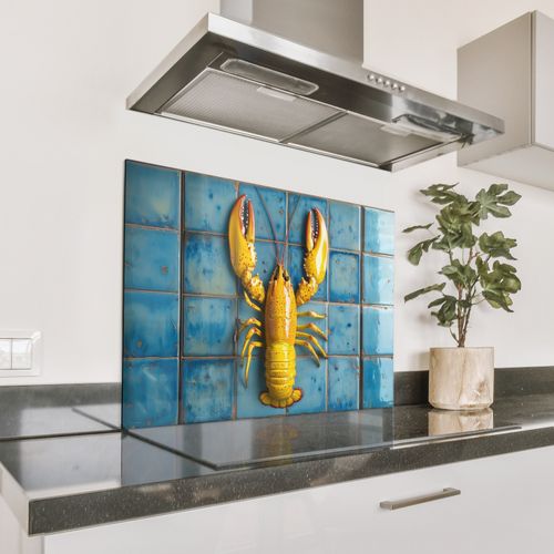 Fond de hotte - Cancer - Jaune - Bleu - Carreaux