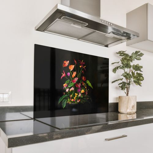 Fond de hotte - Fleurs - vase - coloré