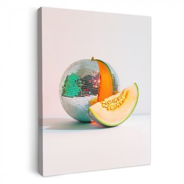 Tableau sur toile - Disco - Discoball - Melon - Pastel