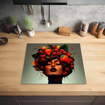 Protection plaque induction - Femme - Chocolat - Framboises - Fraises - Biscuits
