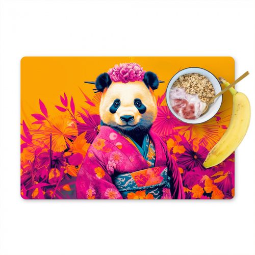 Sets de table - Kimono - Rose - Panda - Couronne de fleurs