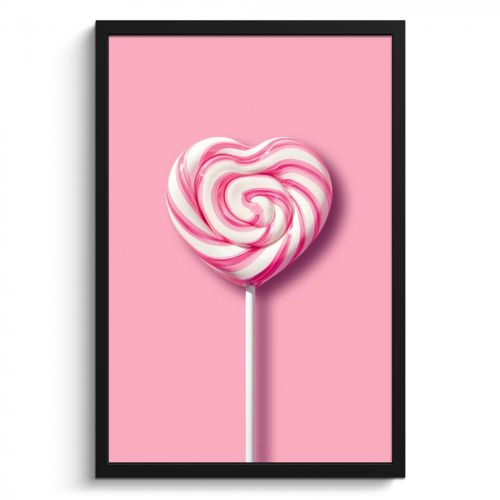 Cadre Photo - Bonbons - Sucettes - Coeur - Rose