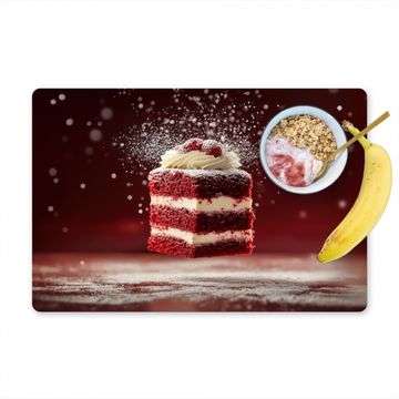 Sets de table - Velours rouge - Gâteau - Aliments