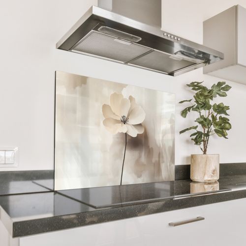 Fond de hotte - Fleur - Beige - Peinture - Ombre