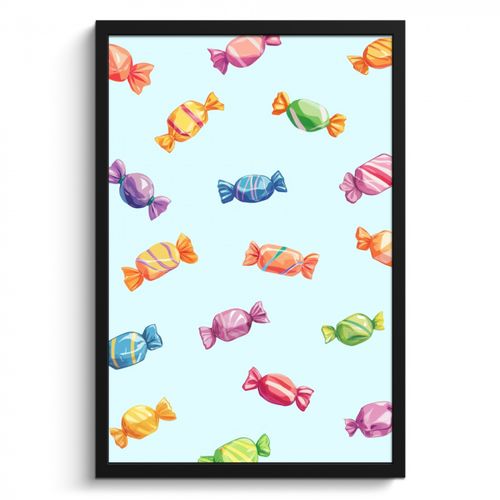 Cadre Photo - Bleu - Motif - Bonbons