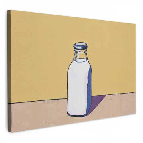 Tableau sur toile - Verres - Bouteille - Illustration - Lait