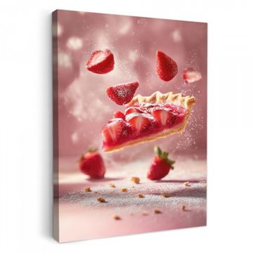 Tableau sur toile - Fraise - Gâteau - Aliments - Rose