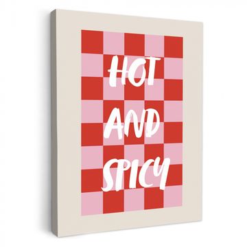 Tableau sur toile - Hot - Spicy - Checkered - Red