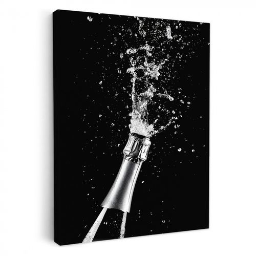 Tableau sur toile - Champagne - Noir - Éclaboussures - Éclatement