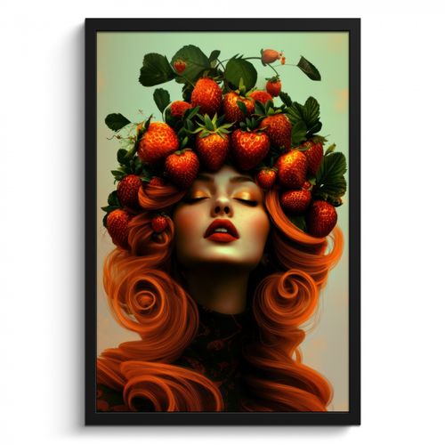 Cadre Photo - Femme - Fraises - Couronne