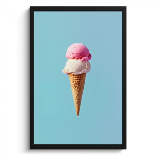 Cadre Photo - Pelle à glace - cône - Bleu