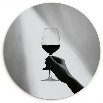 Tableau rond - Léger - Vin - Rouge - Verre