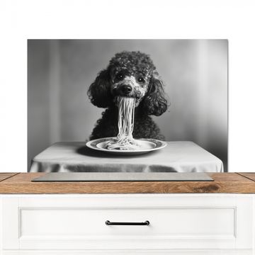 Fond de hotte - Caniche - Chien - Noir - Blanc - Mignon - Pâtes
