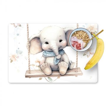Sets de table - Éléphant - Animal - Enfants - Chambre de bébé - Nursery - Fleurs