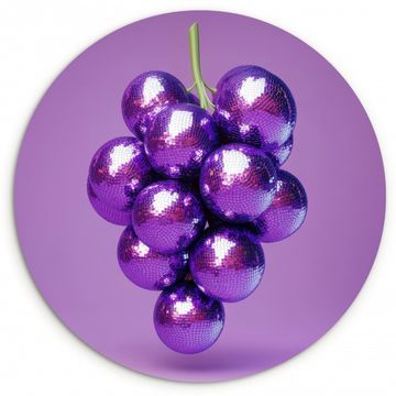 Tableau rond - Raisin - Disco - Paillettes - Violet